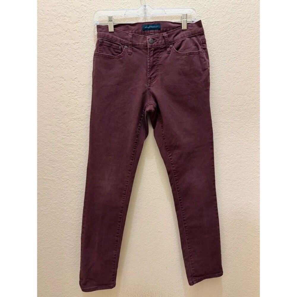Y2K Aeropostale Maroon Low Rise Skinny Jeans Colored Denim 2000s Aesthetic